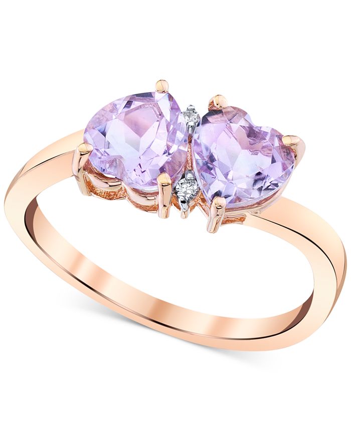 Macy s Pink Amethyst 1 5 8 ct. t.w. Diamond Accent Double