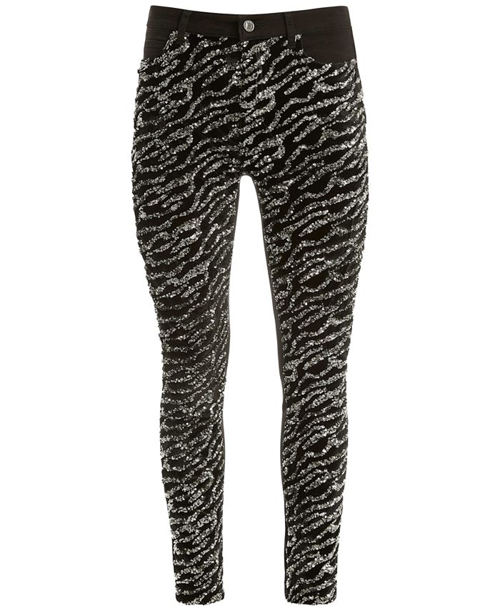 GUESS Women's 1981 Tiger Sequin Skinny Jeans - Macy's