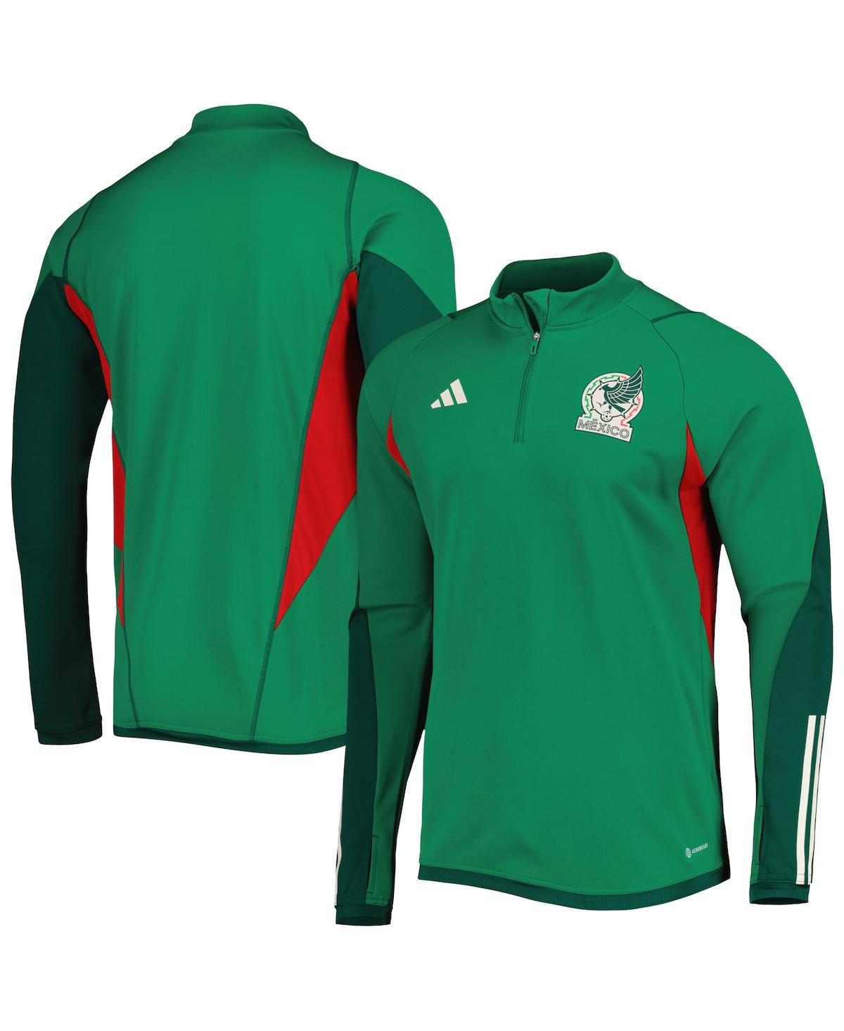 Men's adidas Green Mexico National Team Team Training Aeroready Quarter-Zip Top