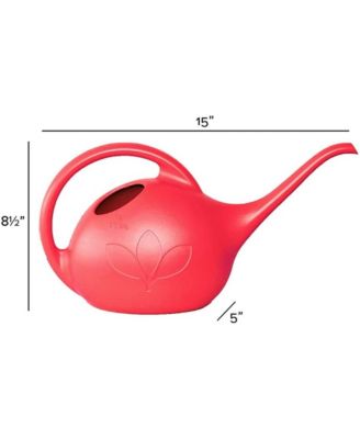 Indoor Plastic Long Spout Watering Can, Red, 0.5 Gallon