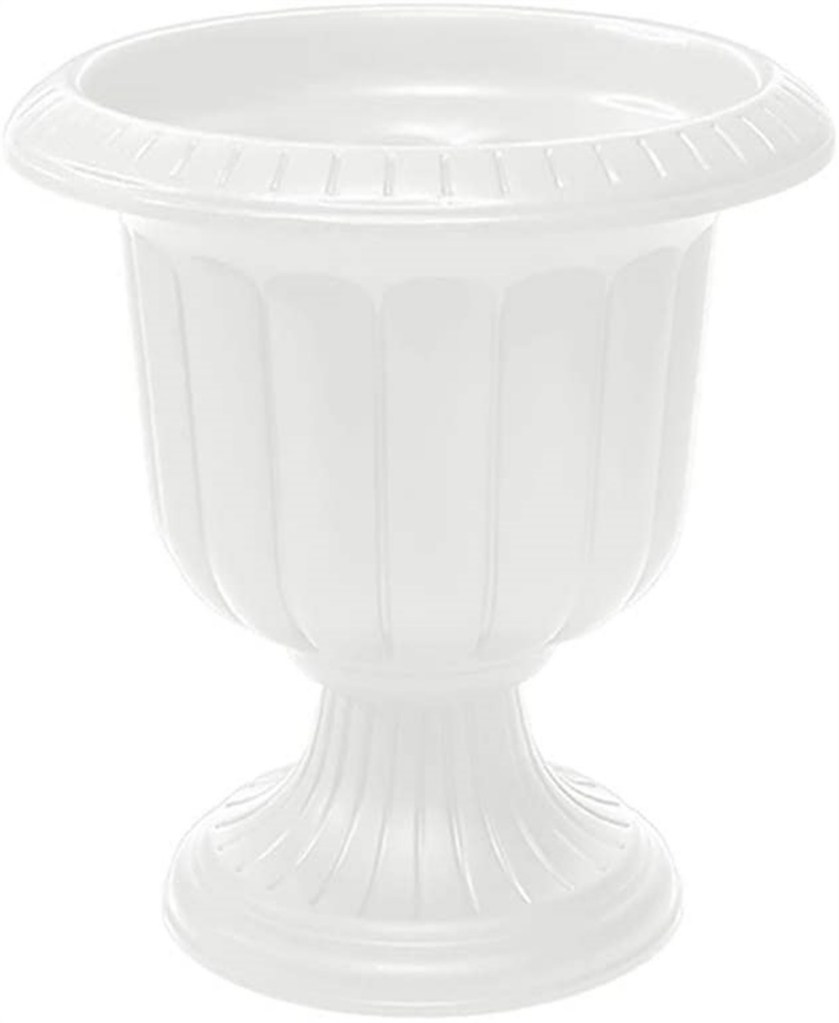 (#38192) Classic Urn Garden Pot/Planter, Plastic, White 19" - White
