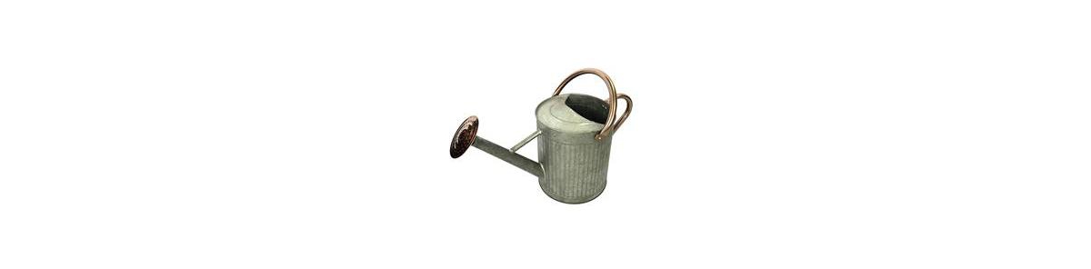 Gardener Select Galvanized Watering Can, Copper Handle, 0.92 Gal - Gray