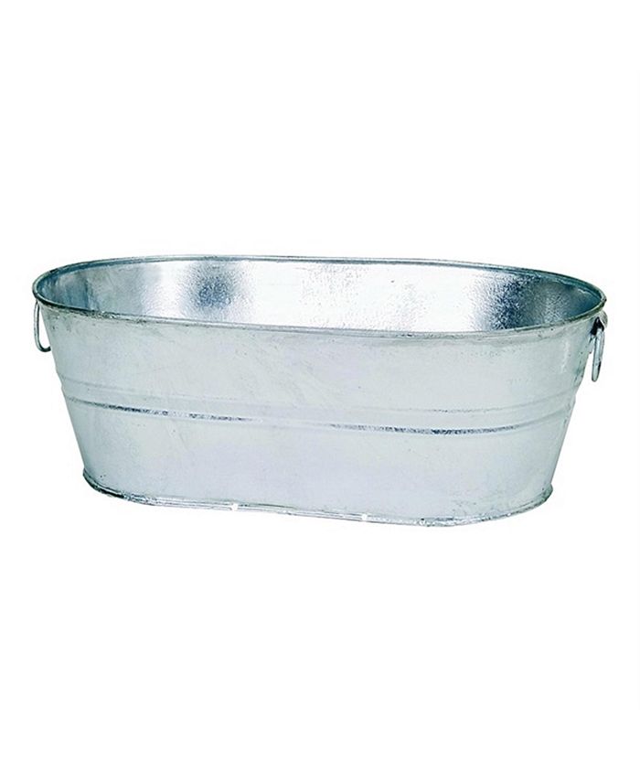 Behrens Hot Dipped Galvanized Steel Oval Planter/Tub 55 gal Silver