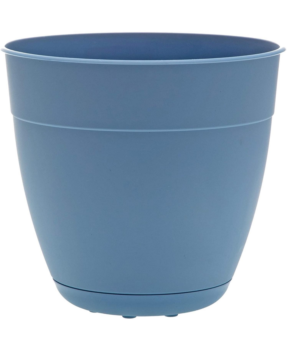 Dayton Recycled Ocean Plastic Planter w/ Saucer , Ocean Blue, 8 inches - Blue