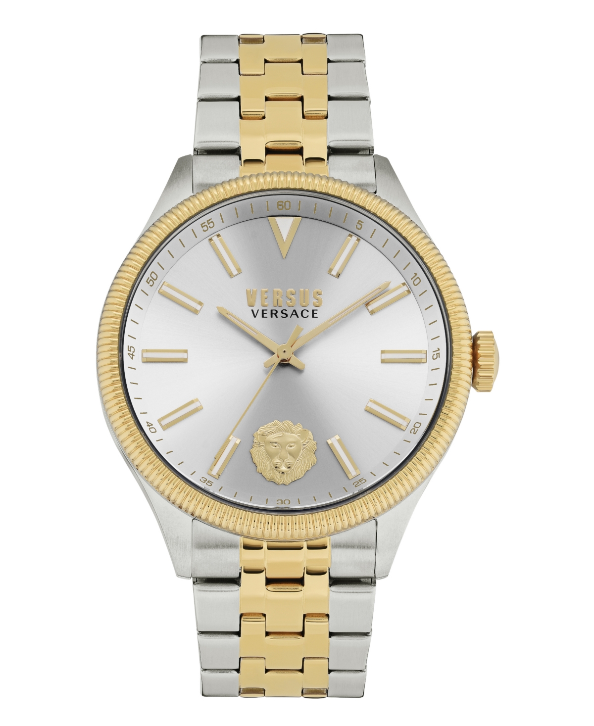 Versus Colonne Men's 3 Hand Quartz Movement And Two-tone Stainless Steel Bracelet Watch 45mm In Gold