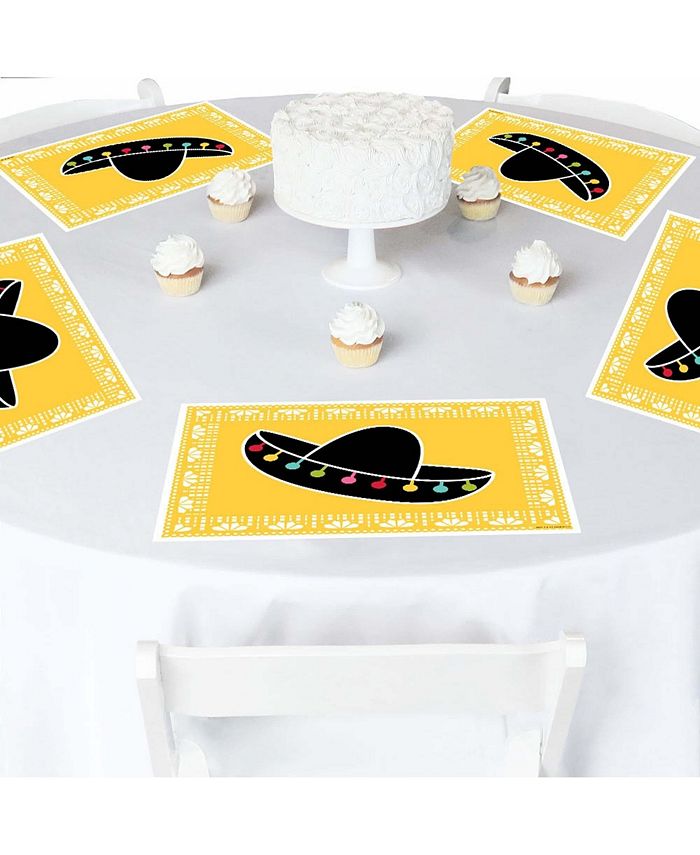 Big Dot of Happiness Let's Fiesta Party Table Decorations Mexican Fiesta Placemats Set of