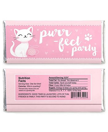 Big Dot of Happiness Purr-fect Kitty Cat - Candy Bar Wrapper