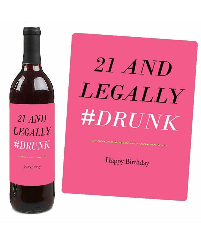 Big Dot of Happiness Finally 21 - Girl - Birthday Gift For Women - Wine ...