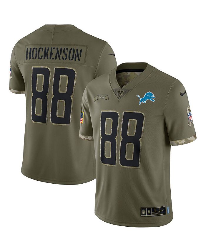 Nike Men's T.J. Hockenson Olive Detroit Lions 2022 Salute To