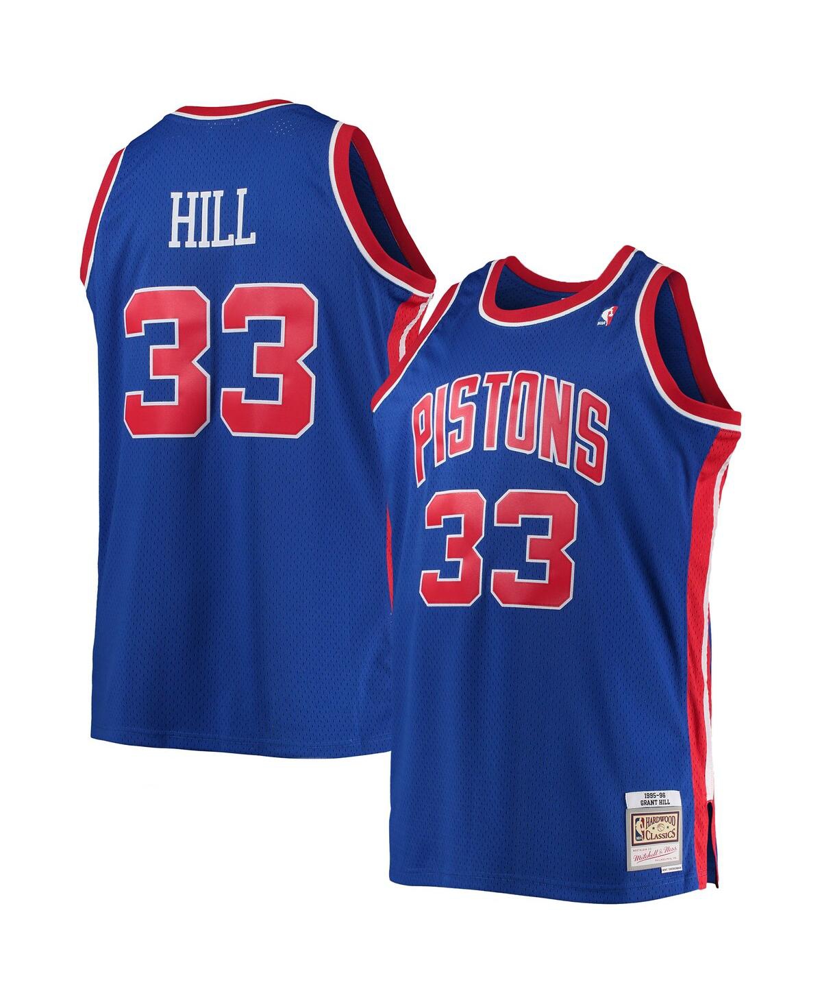 Men's Mitchell & Ness Grant HillDetroit Pistons Big and Tall Hardwood Classics Swingman Jersey - Blue