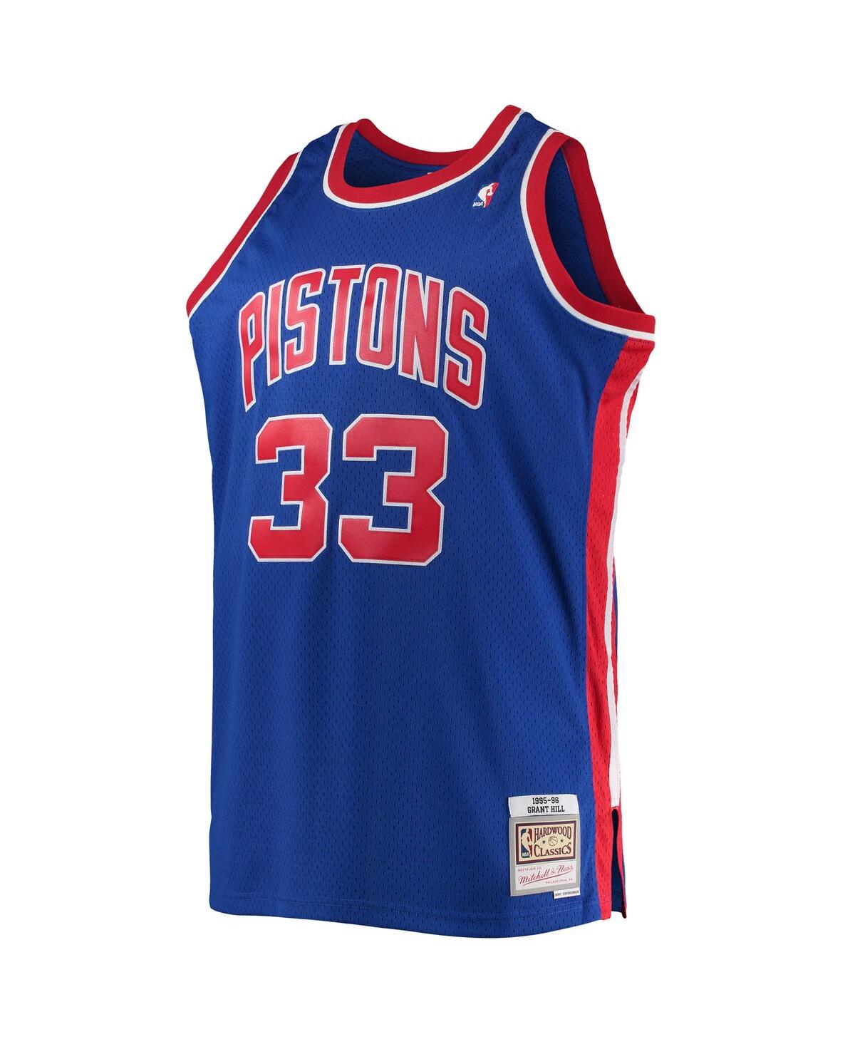 Men's Mitchell & Ness Grant HillDetroit Pistons Big and Tall Hardwood Classics Swingman Jersey - Blue