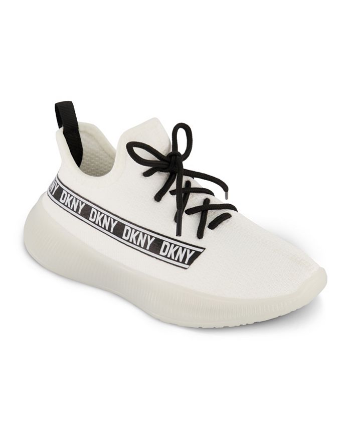 DKNY Little Girls Landon Knit Pull Tag Sneaker - Macy's