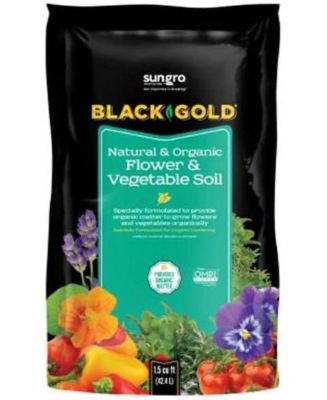 Sun Gro Black Gold Outdoor Natural and Organic Garden Flower and Vegetables Blend Potting Soil Mix for Outdoor Plants, 1.5 Cubic Foot Bag