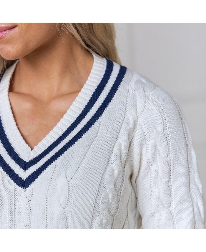 Hope & Henry Women's Organic Cotton VNeck Cricket Sweater Macy's