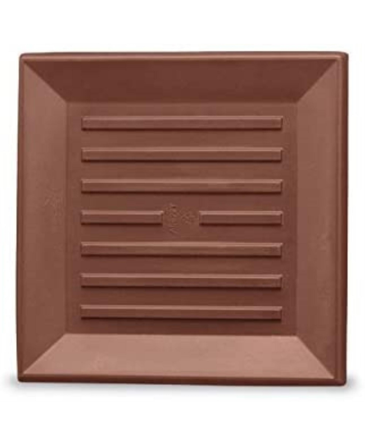 A982200T Drainage Dish Saucer, Square, Rust - 8.75in - Brown