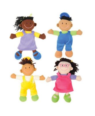 Kaplan Early Learning Diverse Soft Dolls with Yarn Hair - Set of 4 - Macy's