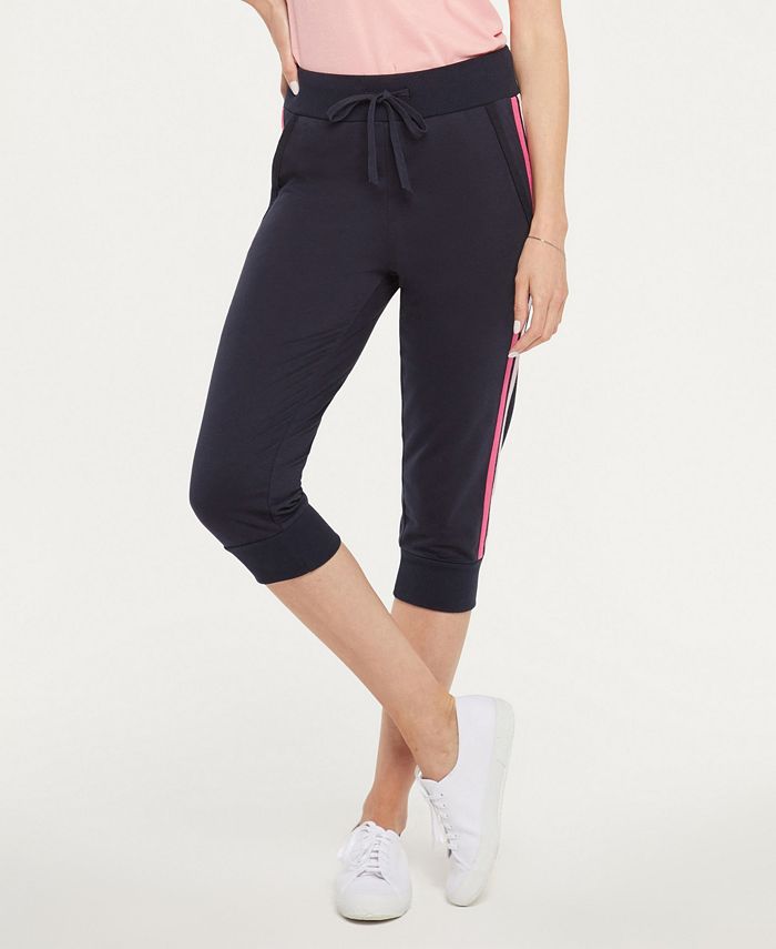 NYDJ Women's Drawstring Jogger Capri Pants with Side Stripes Macy's