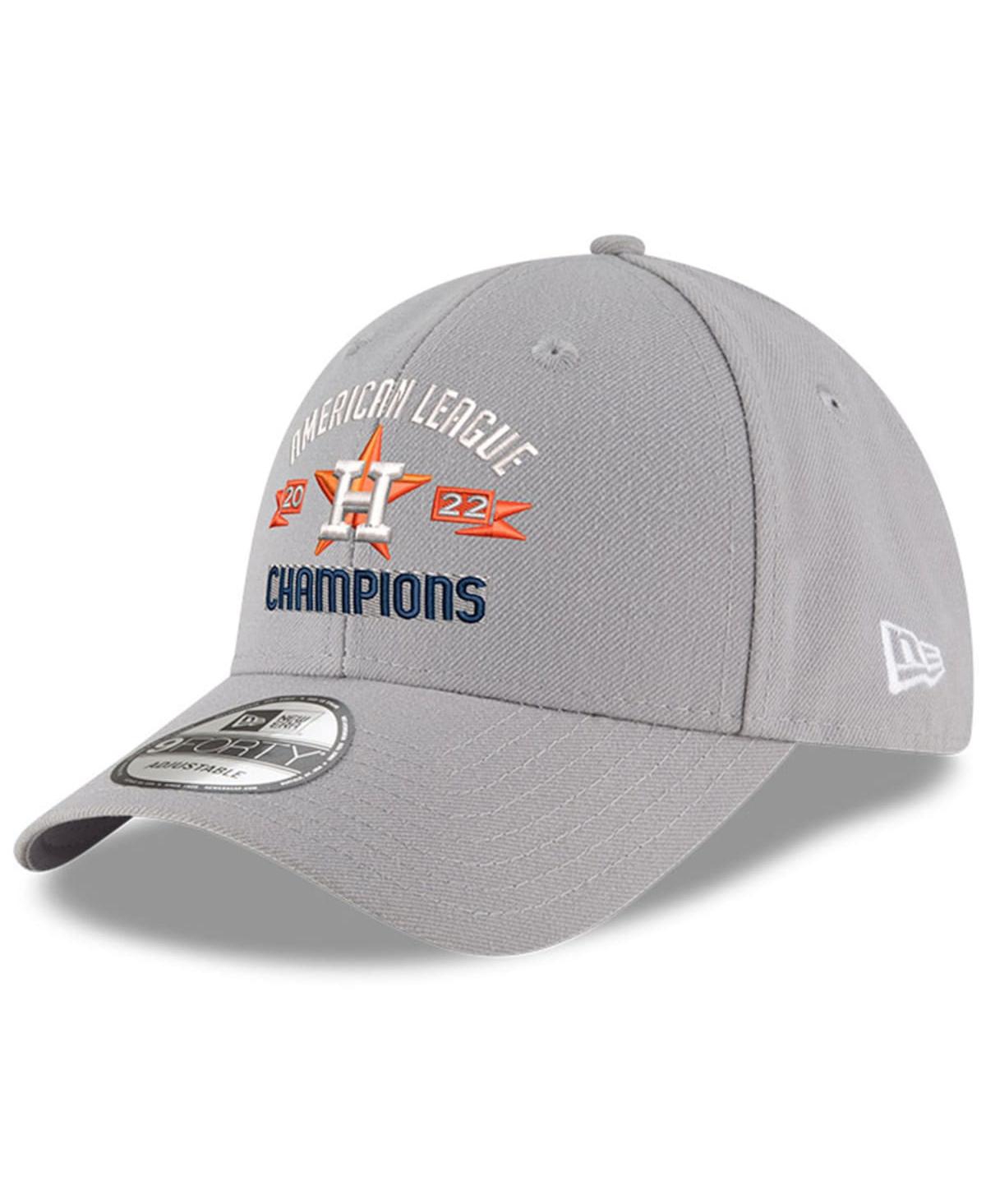 Shop New Era Men's  Gray Houston Astros 2022 American League Champions 9forty Adjustable Hat