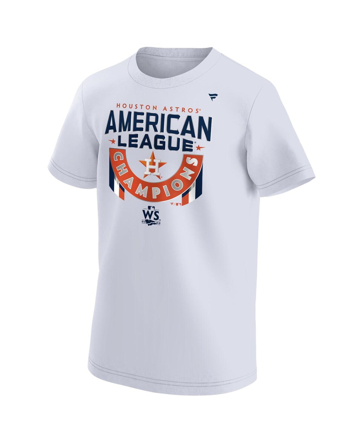 Shop Fanatics Big Boys  White Houston Astros 2022 American League Champions Locker Room T-shirt