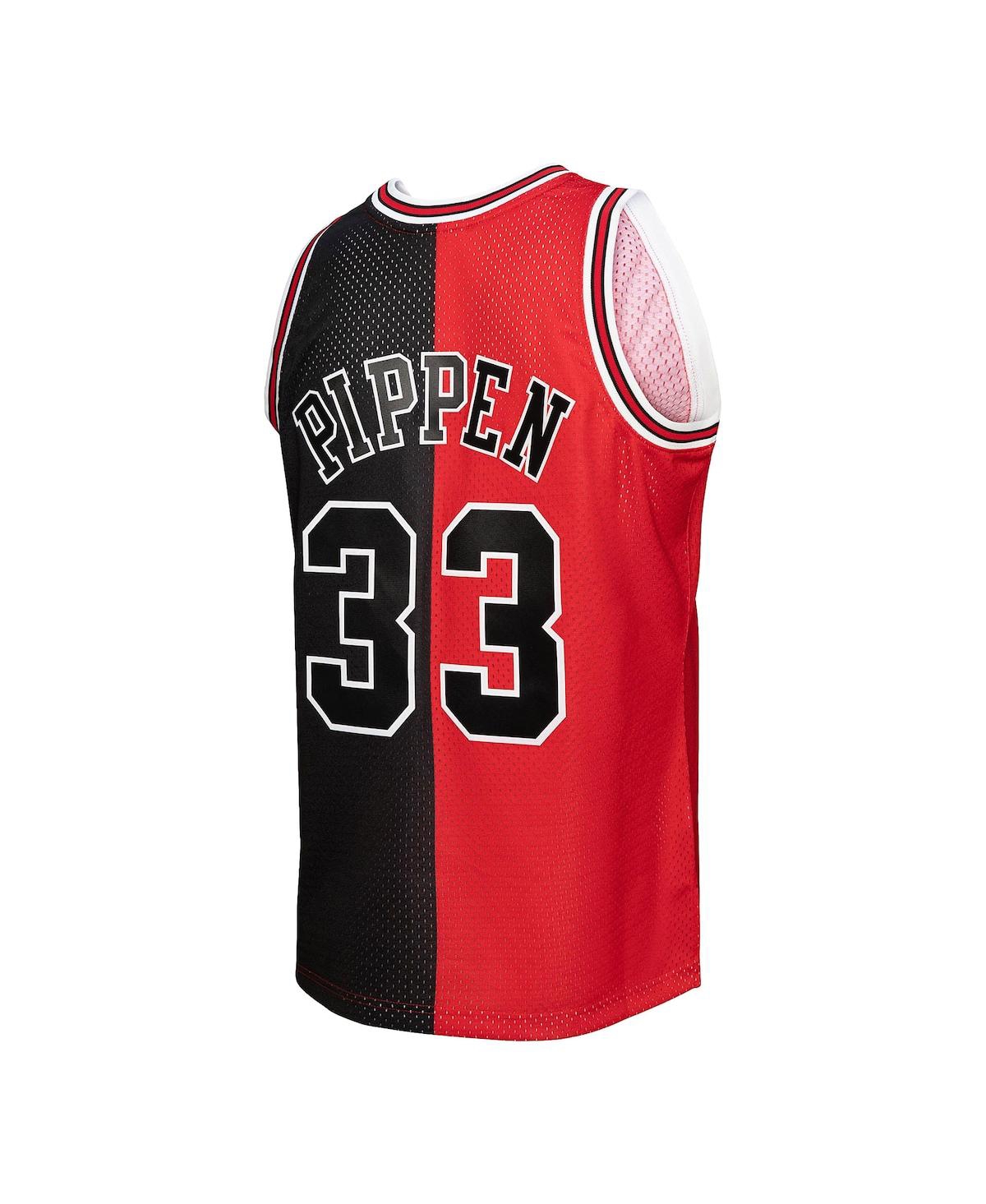 Men's Mitchell & Ness Scottie Pippen Black Chicago Bulls Big and Tall Hardwood Classics 1997-98 Split Swingman Jersey - Black