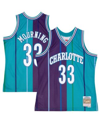 Mitchell & Ness Men's Alonzo Mourning Teal, Purple Charlotte