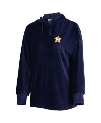 Women's Navy Houston Astros End Line Pullover Hoodie