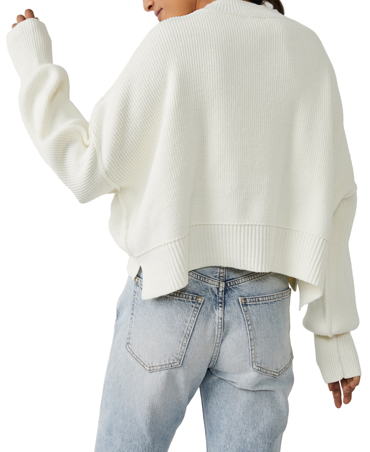 Free People Women's Easy Street Ribbed Cropped Pullover Sweater