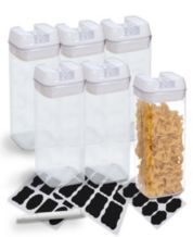 Basicwise large Bpa-free Plastic Food Saver, Kitchen Food Cereal Storage  Containers With Graduated Cap, Set Of 3 : Target