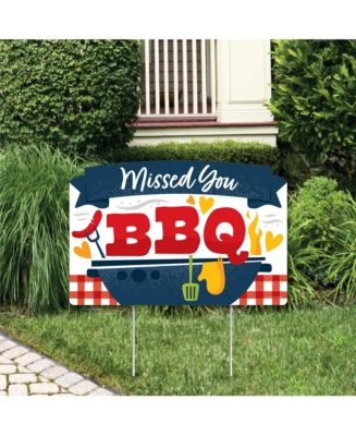 Big Dot of Happiness Missed You BBQ - Backyard Summer Picnic Yard Sign ...