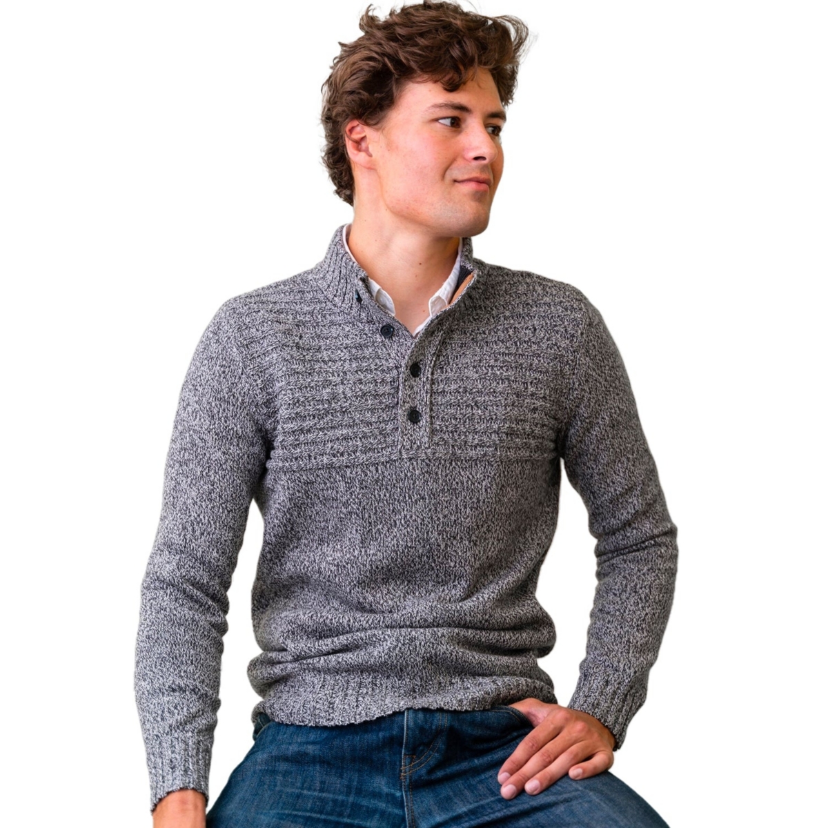 Contrast Sweater with Elbow Patches