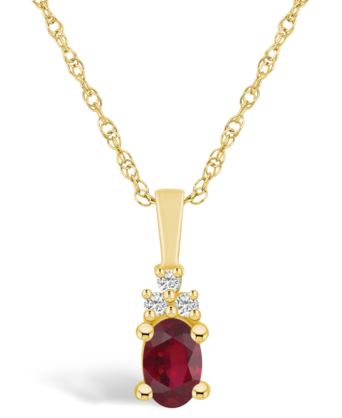 Macy's Ruby (5/8 Ct. T.w.) And Diamond Accent Pendant Necklace In Gold