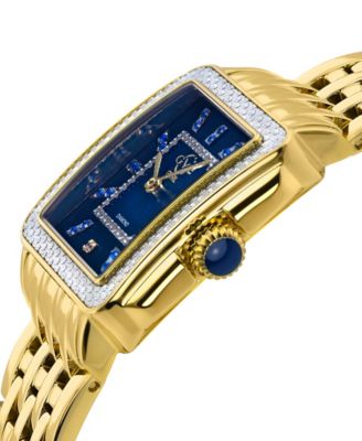 Women's Padova Gemstone Swiss Quartz Diamond Accent Ion Plating Gold-Tone Stainless Steel Bracelet Watch 27mm x 30mm