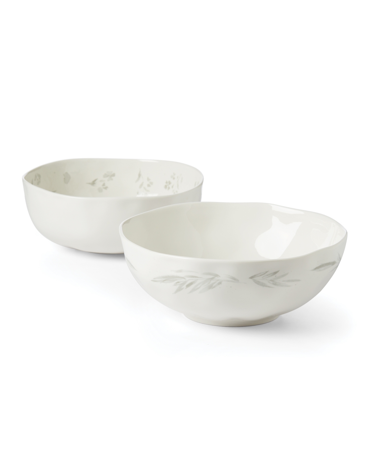 Lenox Oyster Bay Nesting Serving Bowls, Set Of 2 In White