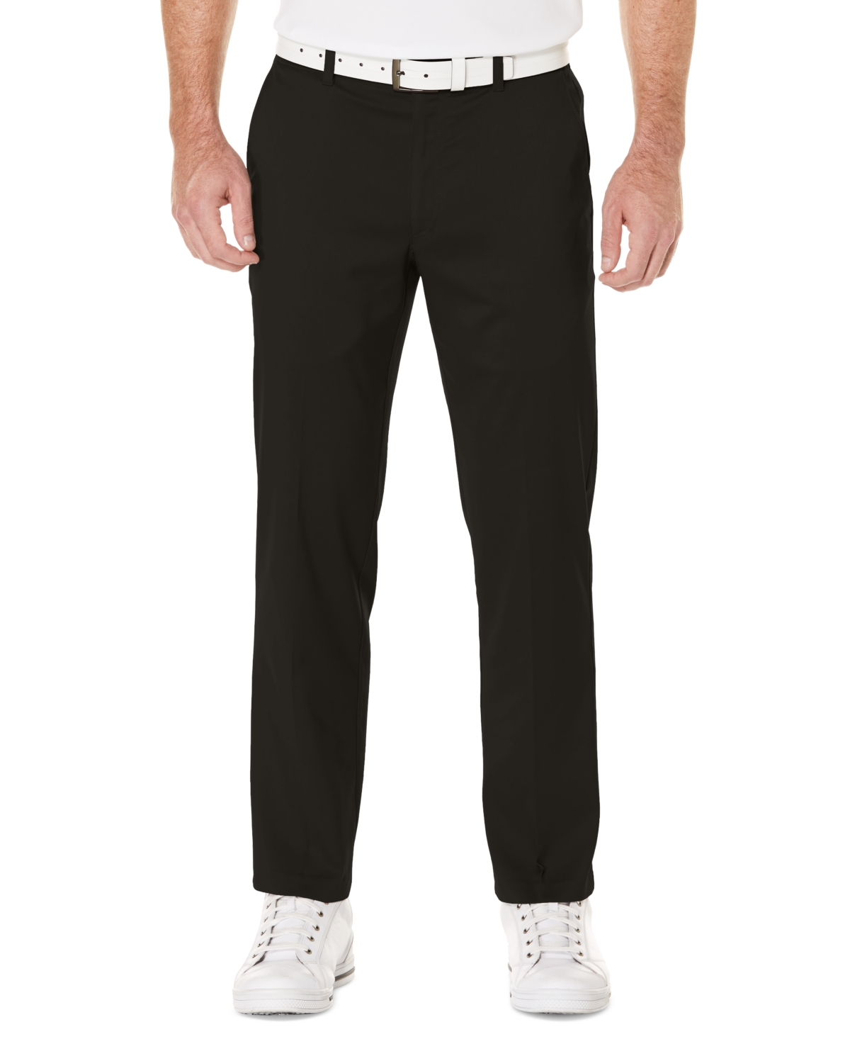 Pga Tour Men's Flat-front Golf Pants In Caviar Black