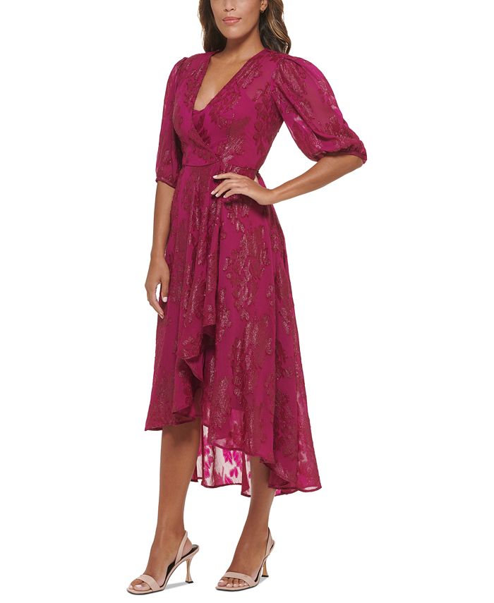 Calvin Klein Women's Jacquard Chiffon Fit & Flare Dress Macy's
