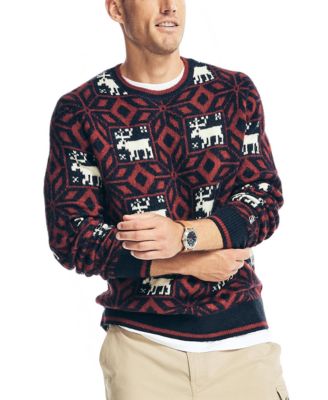 Nautica - Men's Reissue Moose-Graphic Holiday Sweater