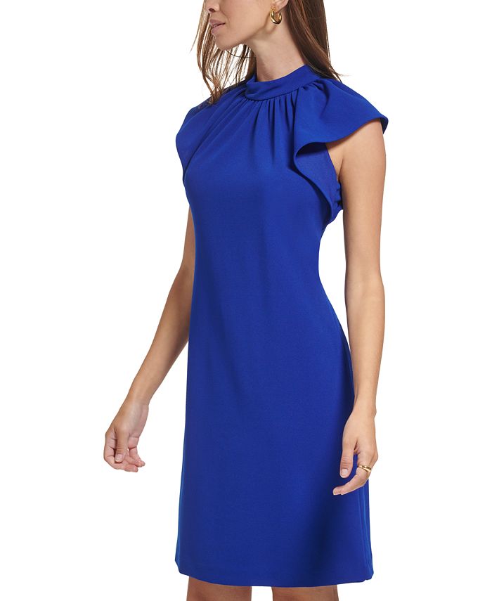 Elchic Black Mock Neck Flutter Sleeve Dress main image 1