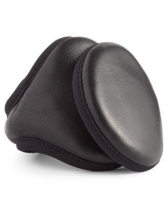 Men's Black Leather Ear Warmers