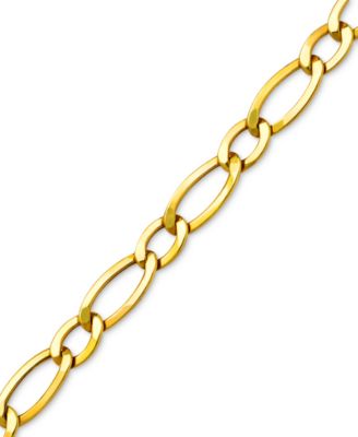 Figaro Polished Link Chain Bracelet in 10k Gold