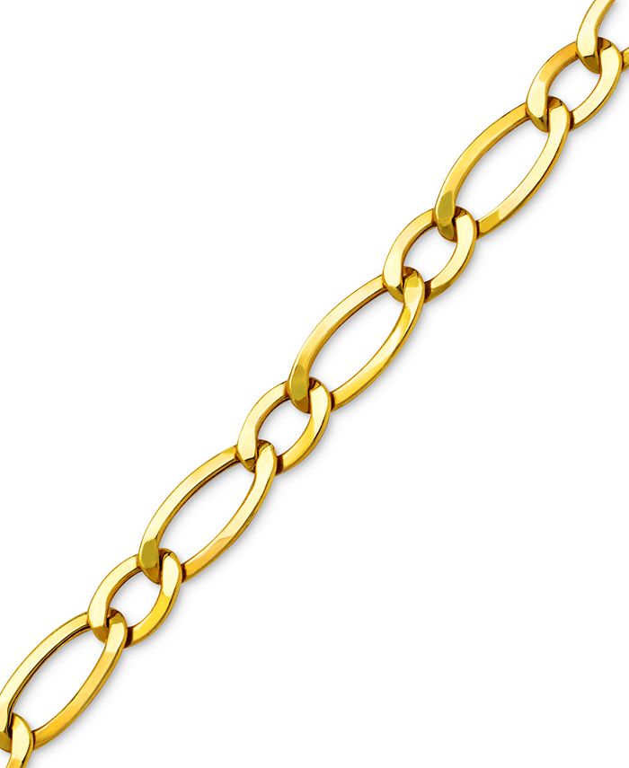 Macy's Figaro Polished Link Chain Bracelet in 10k Gold Macy's