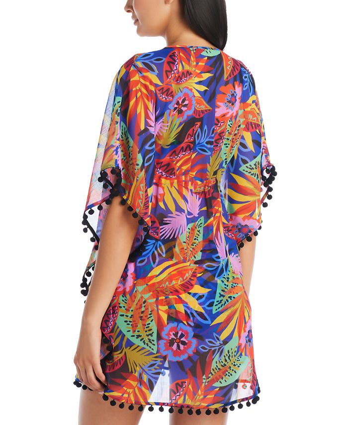Bleu by Rod Beattie Women's Night Safari Chiffon Caftan Swim CoverUp