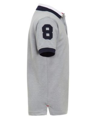 Big Boys Striped Collar Embroidered Matt Polo