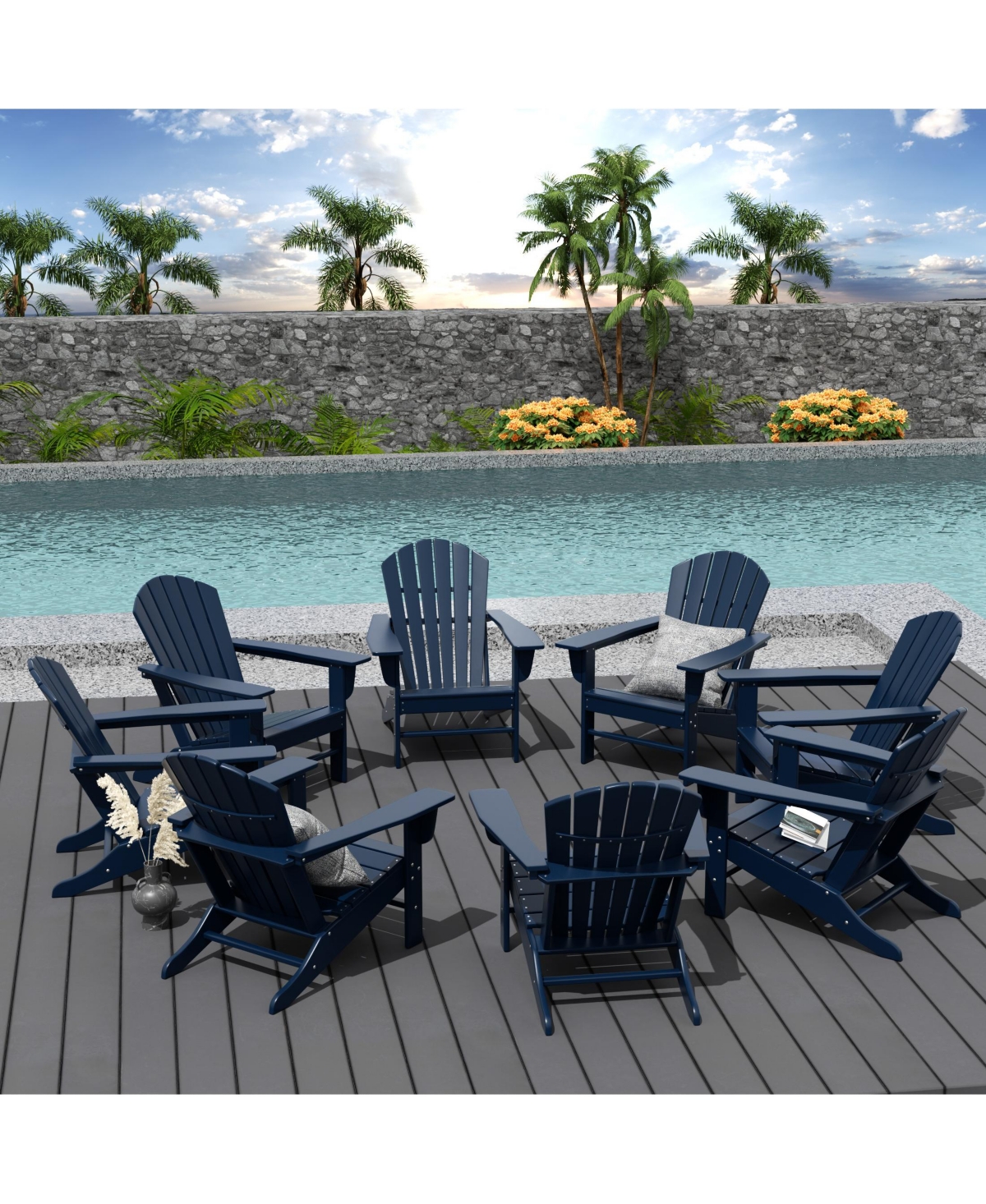 WestinTrends All-Weather Contoured Outdoor Poly Adirondack Chair (Set of