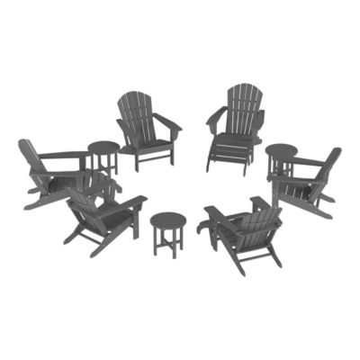 12 Piece Set Outdoor Adirondack Chair With Ottoman Side Table