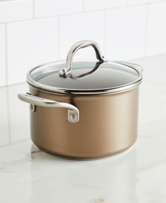 Ascend Hard Anodized Aluminum Non-Stick 4-Quart Saucepot with Lid