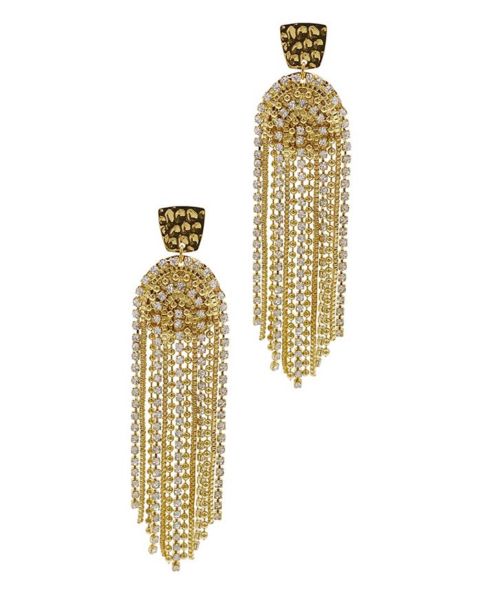 ADORNIA 14K GoldTone Plated DecoInspired Crystal Cascade Earrings