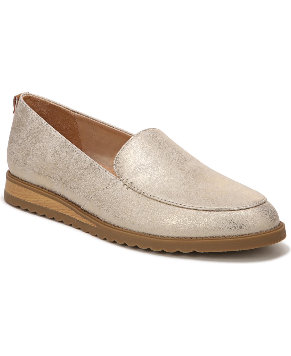 Shop Dr. Scholl's Women's Jet Away Slip-ons In Light Gold Faux Leather