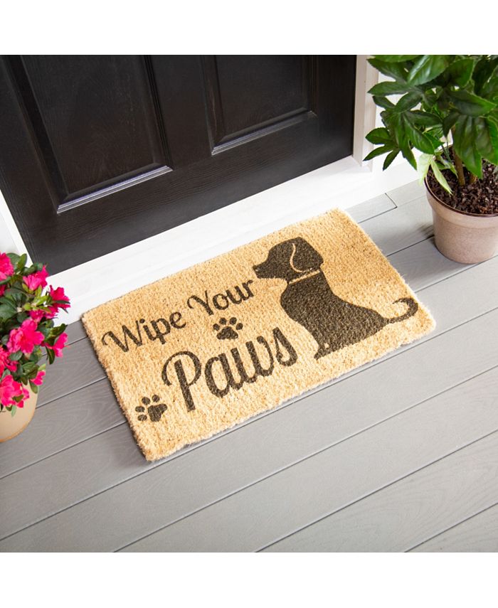 Evergreen Wipe Your Paws Dog Woven Indoor Outdoor Natural Coir Doormat
