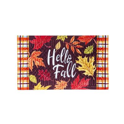 Evergreen Plaid Hello Fall Embossed Floor Mat - Macy's