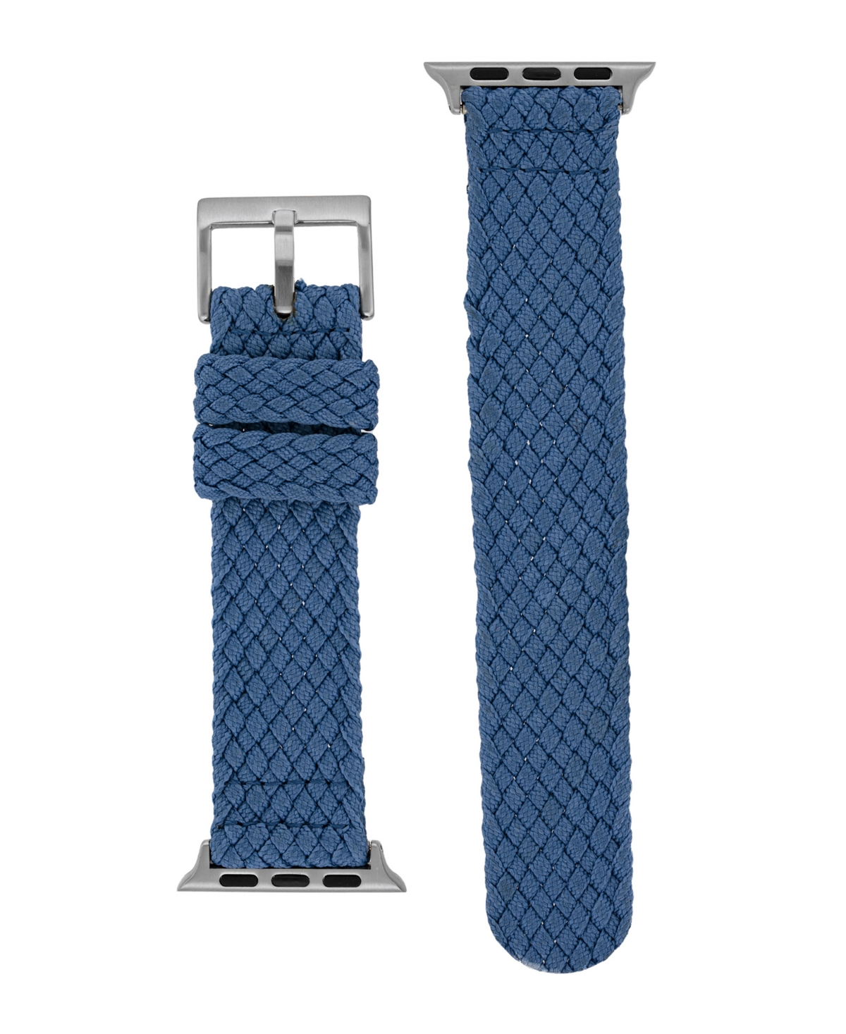 Women's Blue Woven Perlon Band Compatible with 38/40/41mm Apple Watch - Blue, Silver-Tone